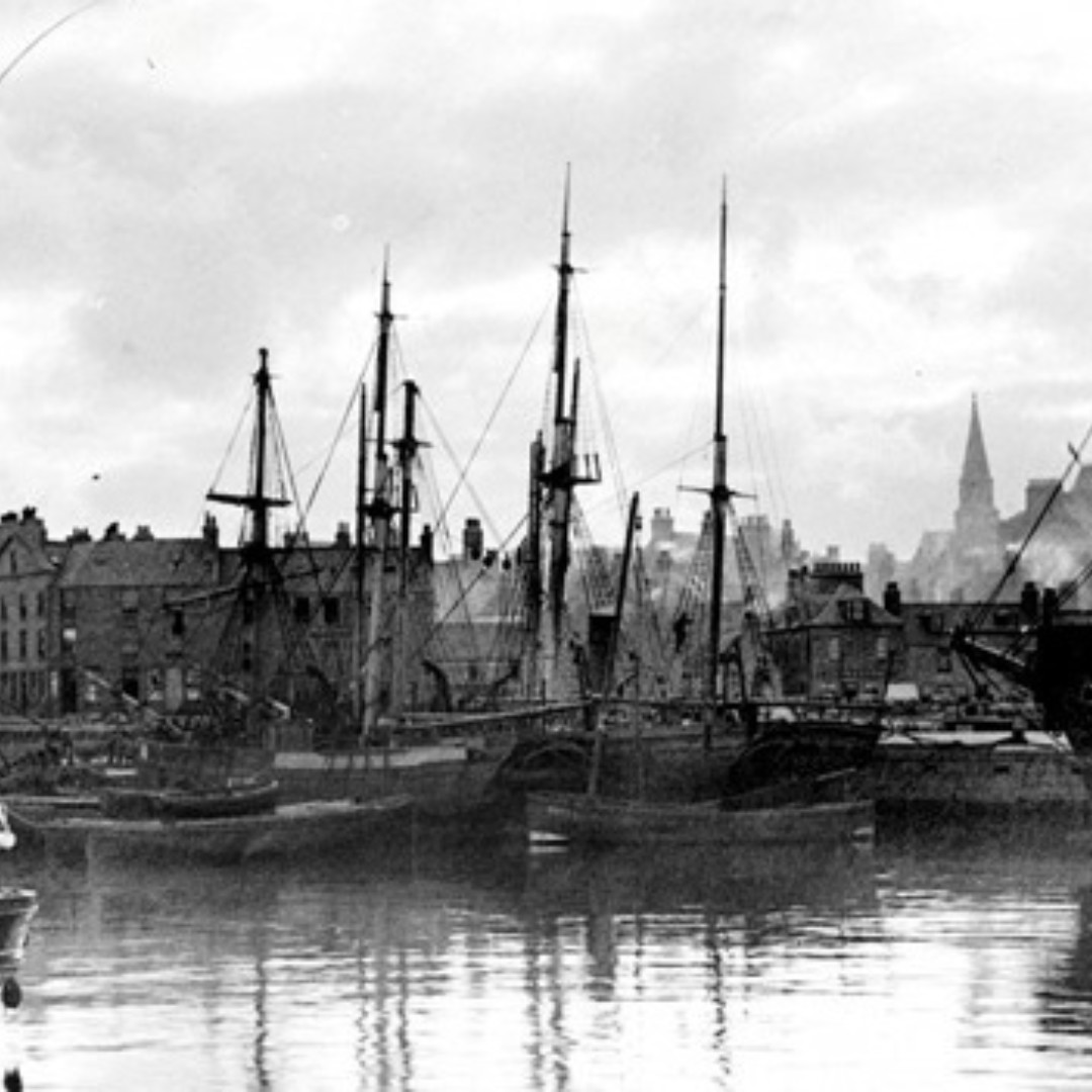 An old photo of the harbour.